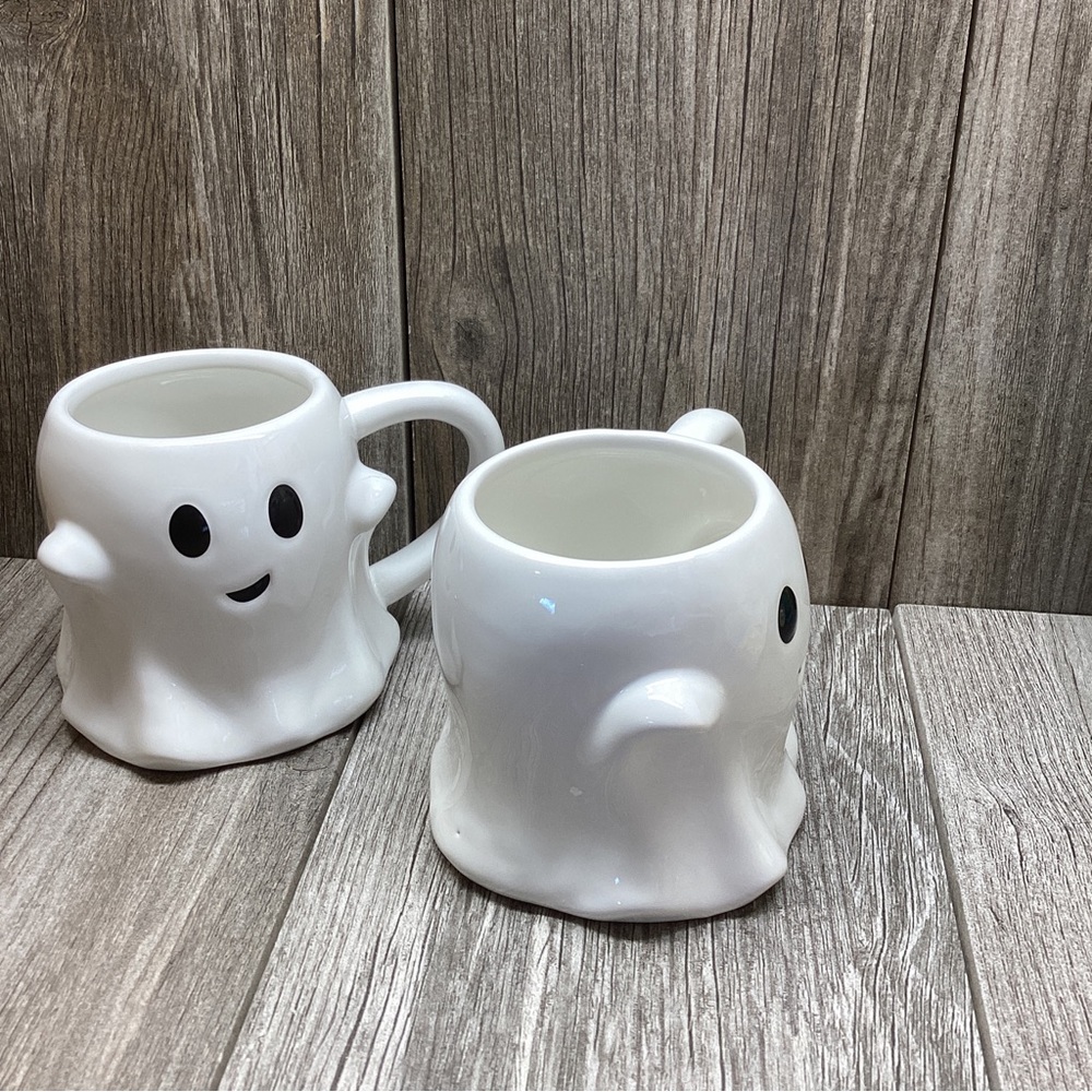 Stoneware Halloween 2021 Ghost Mug Set of 2 Threshold Target 10oz New Boo Cups - Picture 5 of 13
